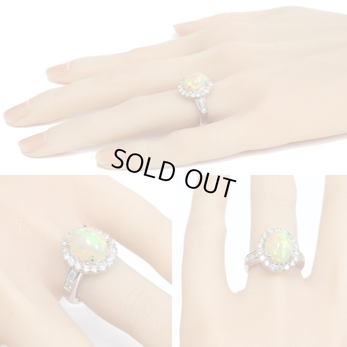 画像10: Pt900オパールダイヤモンドリング O2.60 D0.88 7.0g #12 (10)