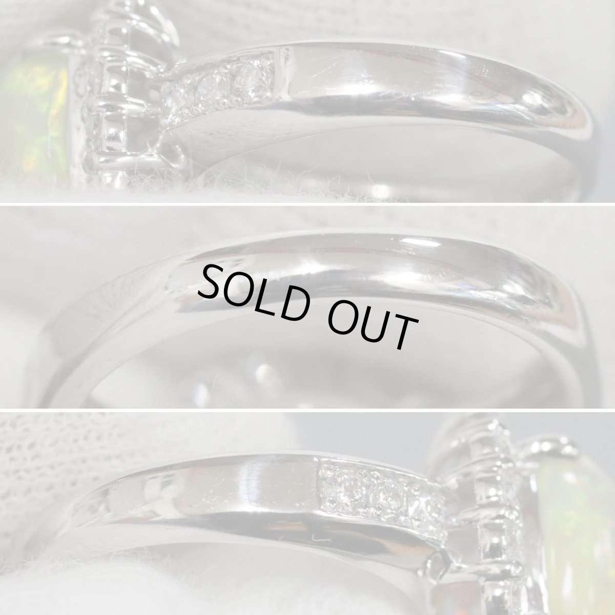 画像7: Pt900オパールダイヤモンドリング O2.60 D0.88 7.0g #12 (7)