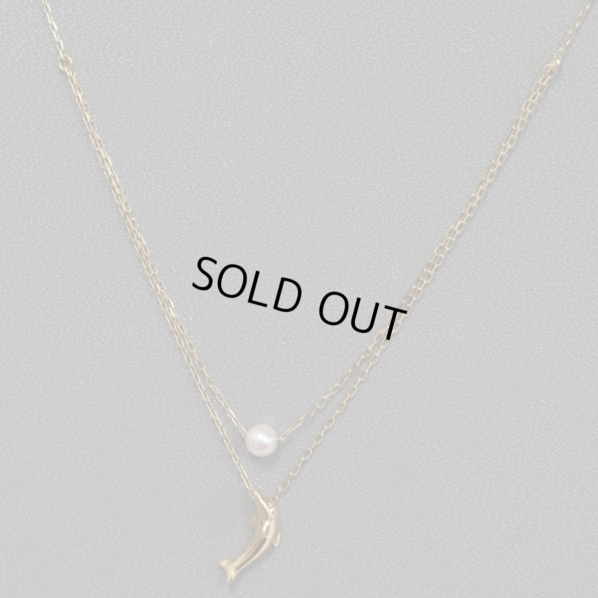 画像1: ヨンドシー K18パールネックレス イルカモチーフ 2.3g (1)