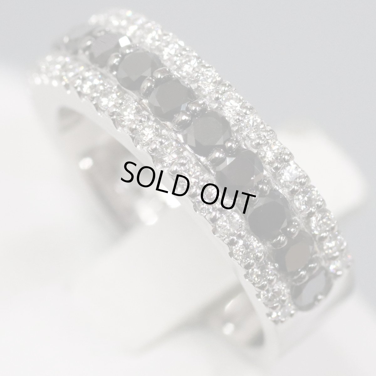 画像4: ポンテヴェキオ K18WGブラックダイヤモンド/ダイヤモンドリング BkD0.76 D0.44 8.5g #11 (4)