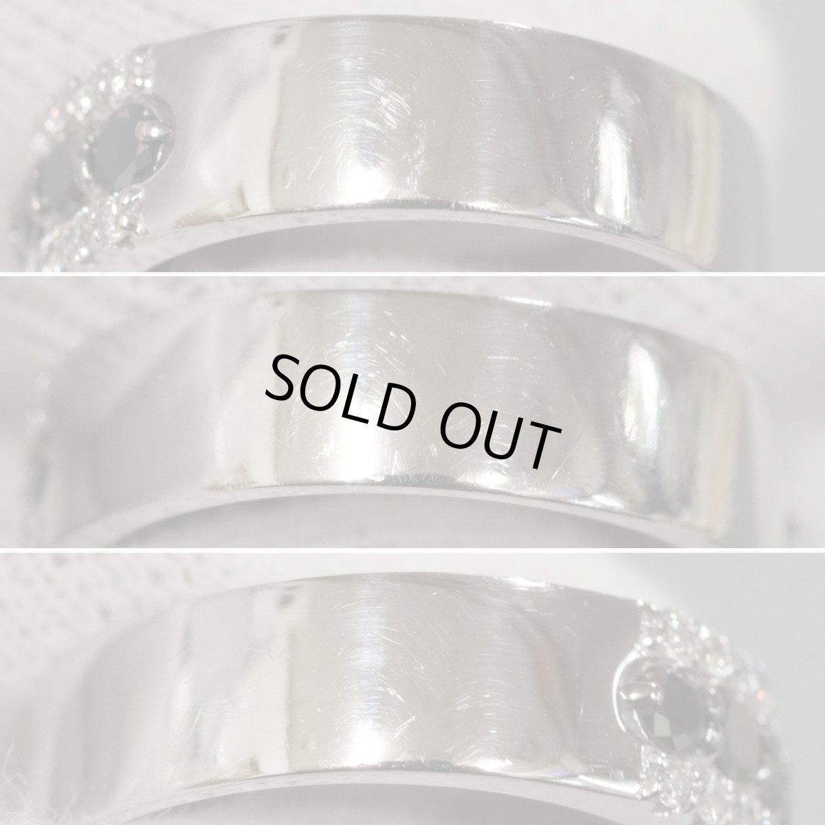 画像6: ポンテヴェキオ K18WGブラックダイヤモンド/ダイヤモンドリング BkD0.76 D0.44 8.5g #11 (6)