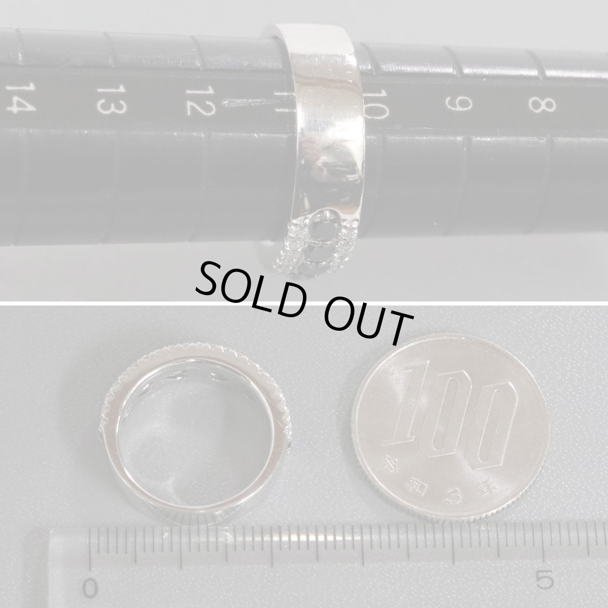 画像8: ポンテヴェキオ K18WGブラックダイヤモンド/ダイヤモンドリング BkD0.76 D0.44 8.5g #11 (8)