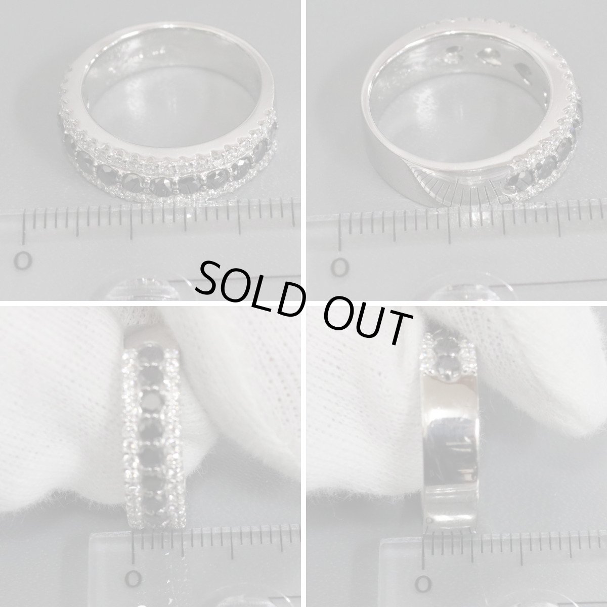 画像9: ポンテヴェキオ K18WGブラックダイヤモンド/ダイヤモンドリング BkD0.76 D0.44 8.5g #11 (9)