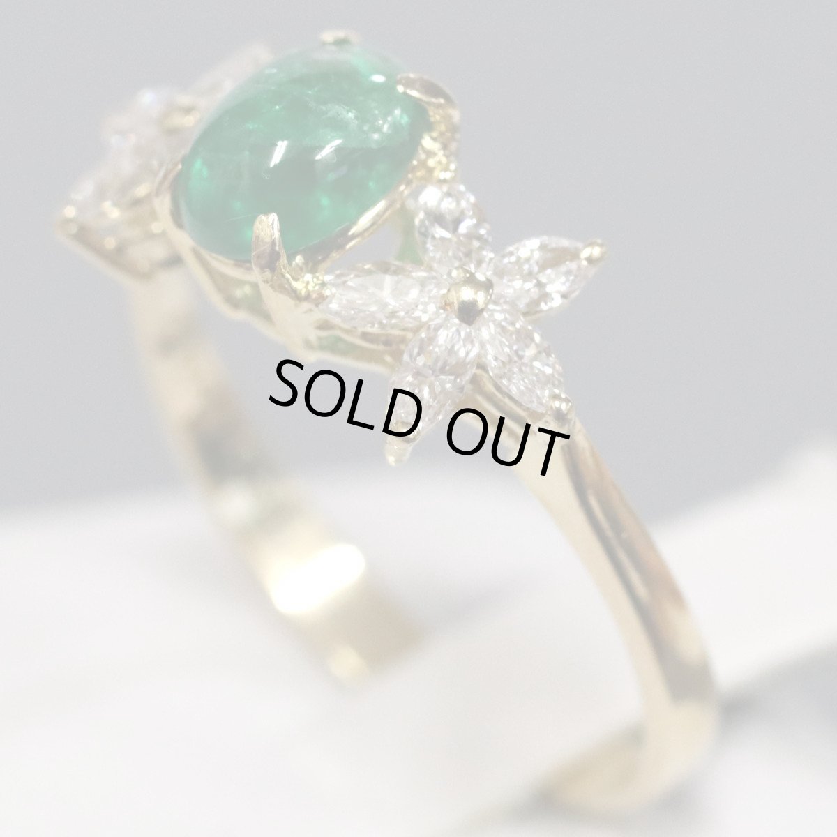 画像2: ポンテヴェキオ K18エメラルドダイヤモンドリング E0.67 D0.49 2.5g #13 (2)