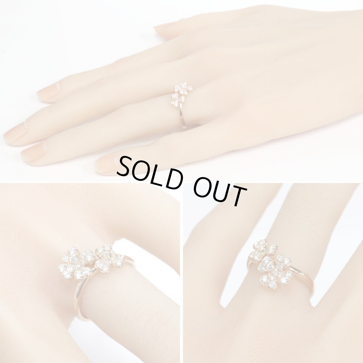 画像10: ヴァンドーム K18PGダイヤモンドリング D0.43 3.3g #11 クローバーモチーフ (10)