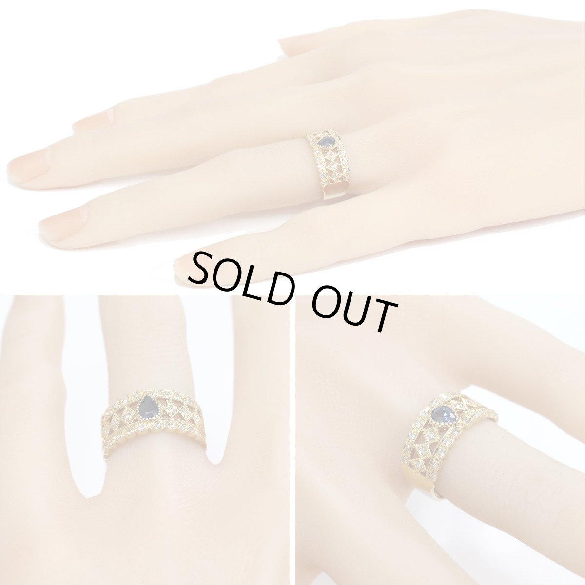 画像10: K18サファイアダイヤモンドリング S0.46 D0.19 4.4g #11 (10)