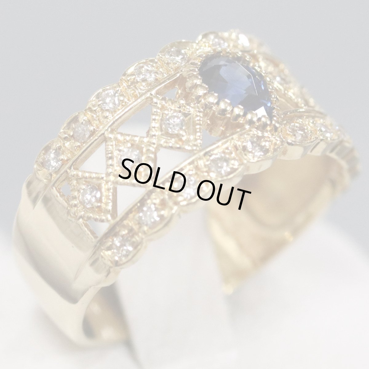 画像3: K18サファイアダイヤモンドリング S0.46 D0.19 4.4g #11 (3)