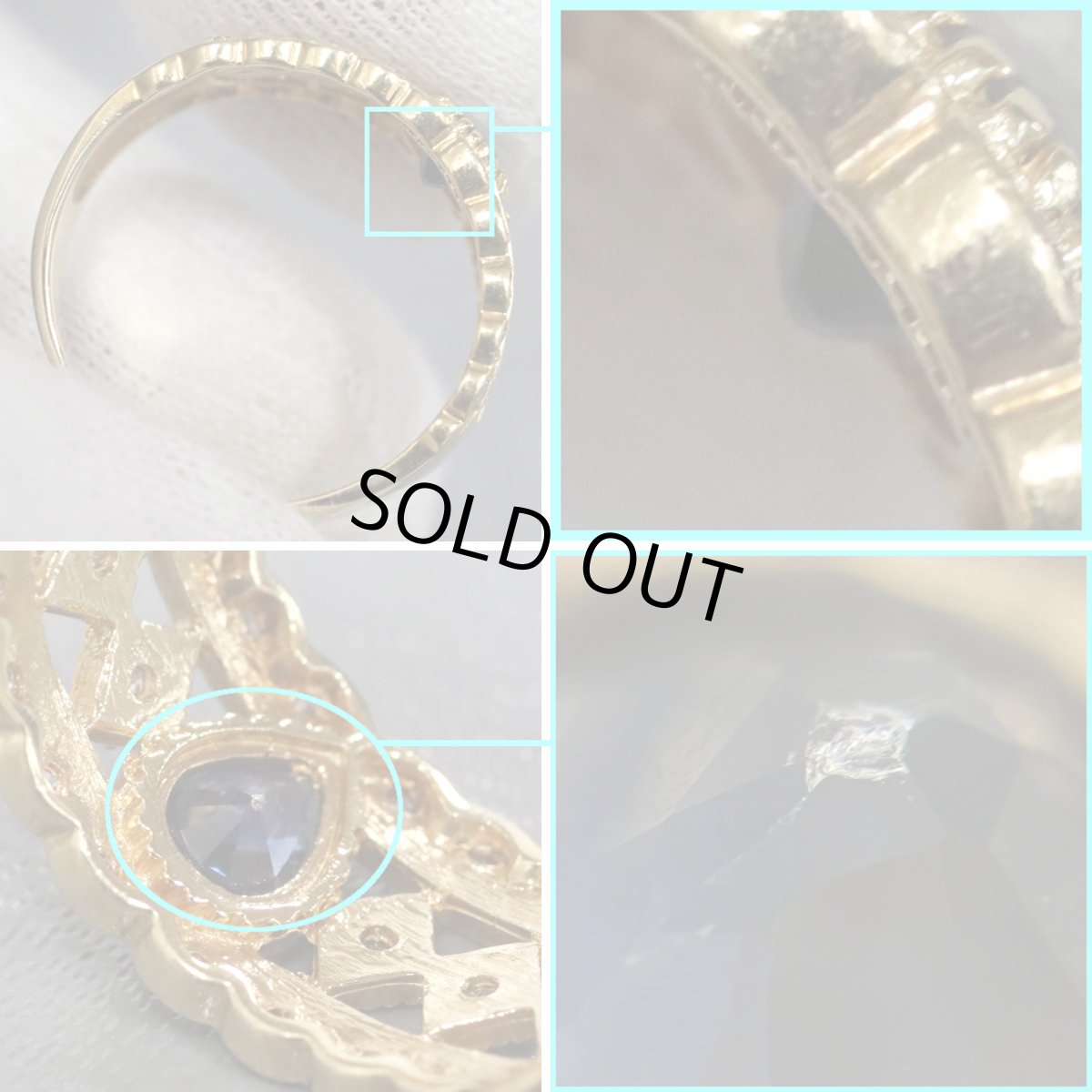 画像5: K18サファイアダイヤモンドリング S0.46 D0.19 4.4g #11 (5)