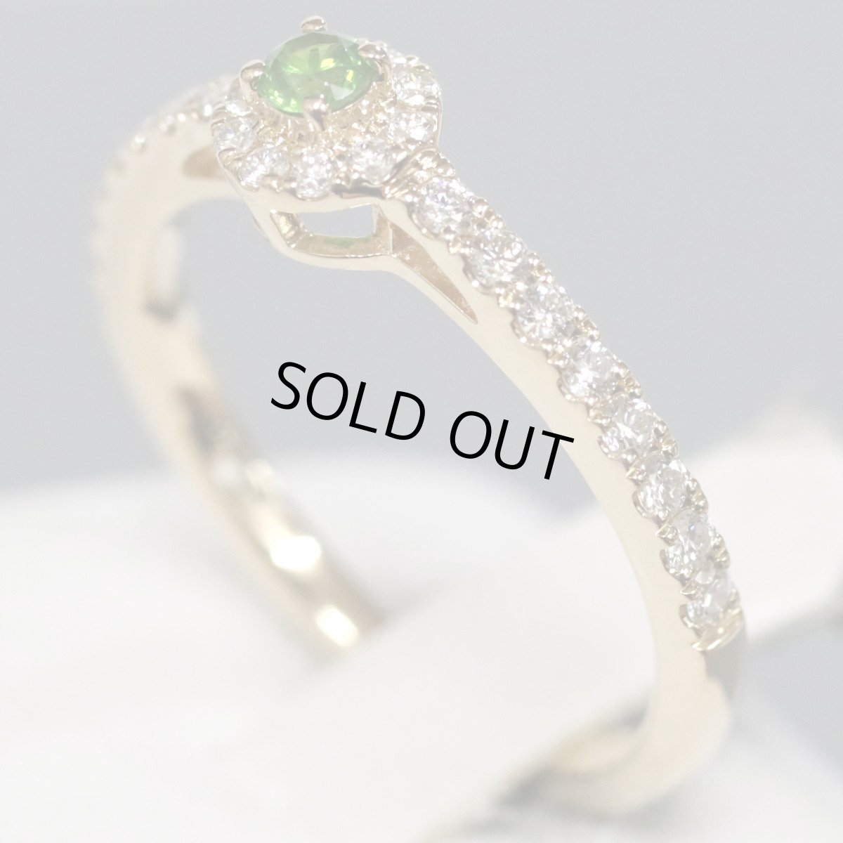 画像2: K18YGデマントイドガーネットダイヤモンドリング DG0.09 D0.25 2.3g #10 (2)