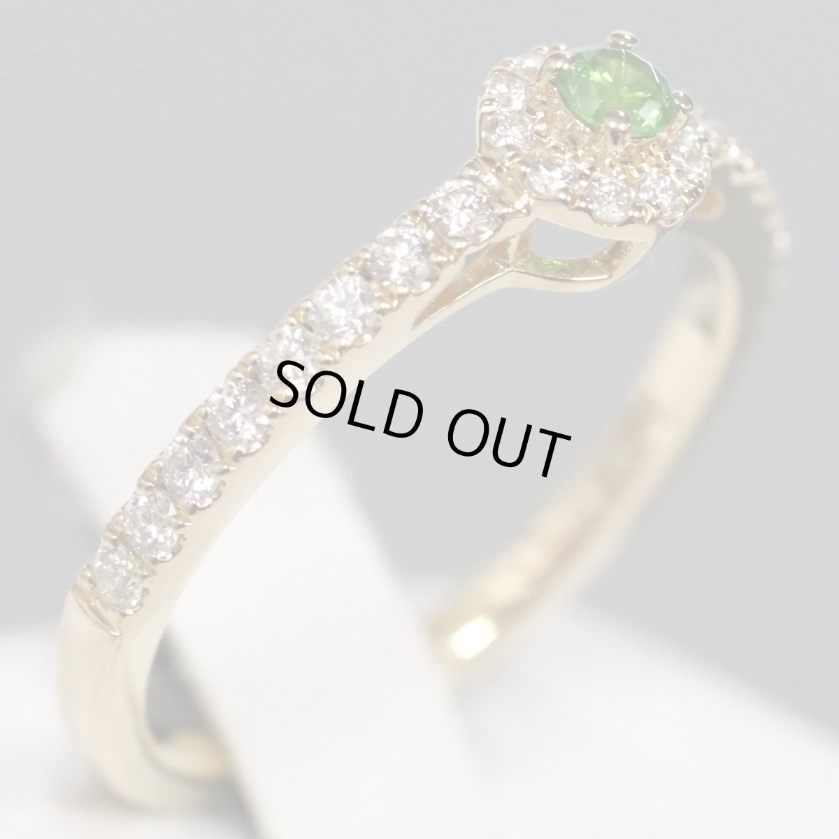 画像3: K18YGデマントイドガーネットダイヤモンドリング DG0.09 D0.25 2.3g #10 (3)