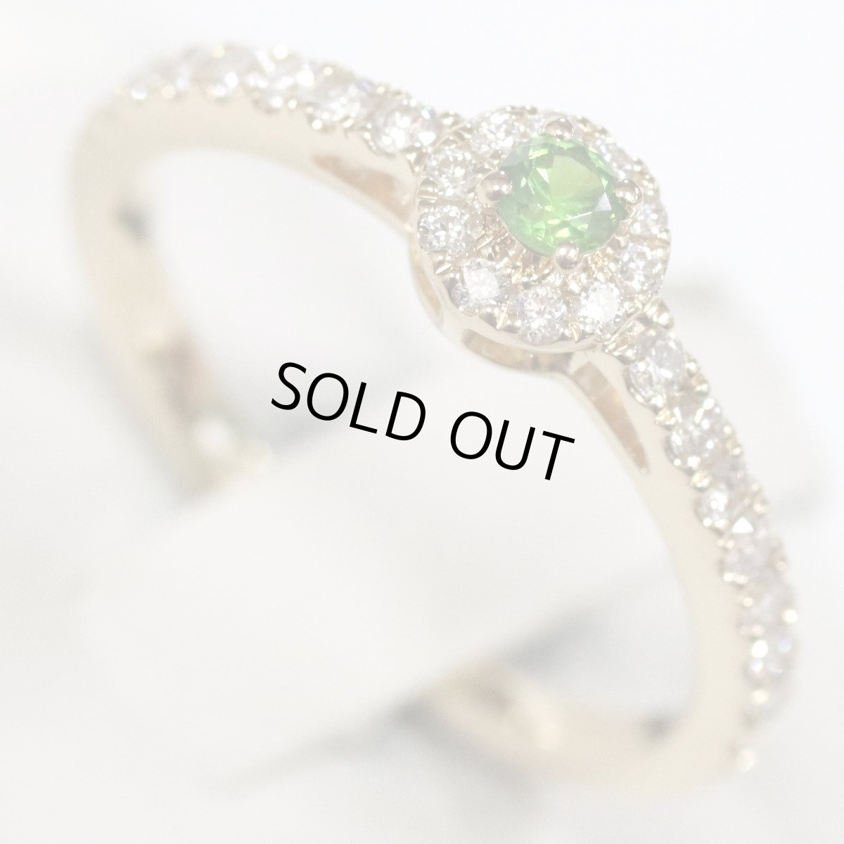 画像4: K18YGデマントイドガーネットダイヤモンドリング DG0.09 D0.25 2.3g #10 (4)