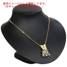 画像8: K18サファイアペンダントトップ/ブローチ S0.31 12.8g 犬モチーフ (8)