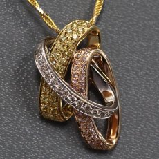 画像1: K18YG/WG/PGダイヤモンドペンダント D0.35 6.6g AJ付50cm (1)