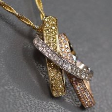 画像2: K18YG/WG/PGダイヤモンドペンダント D0.35 6.6g AJ付50cm (2)