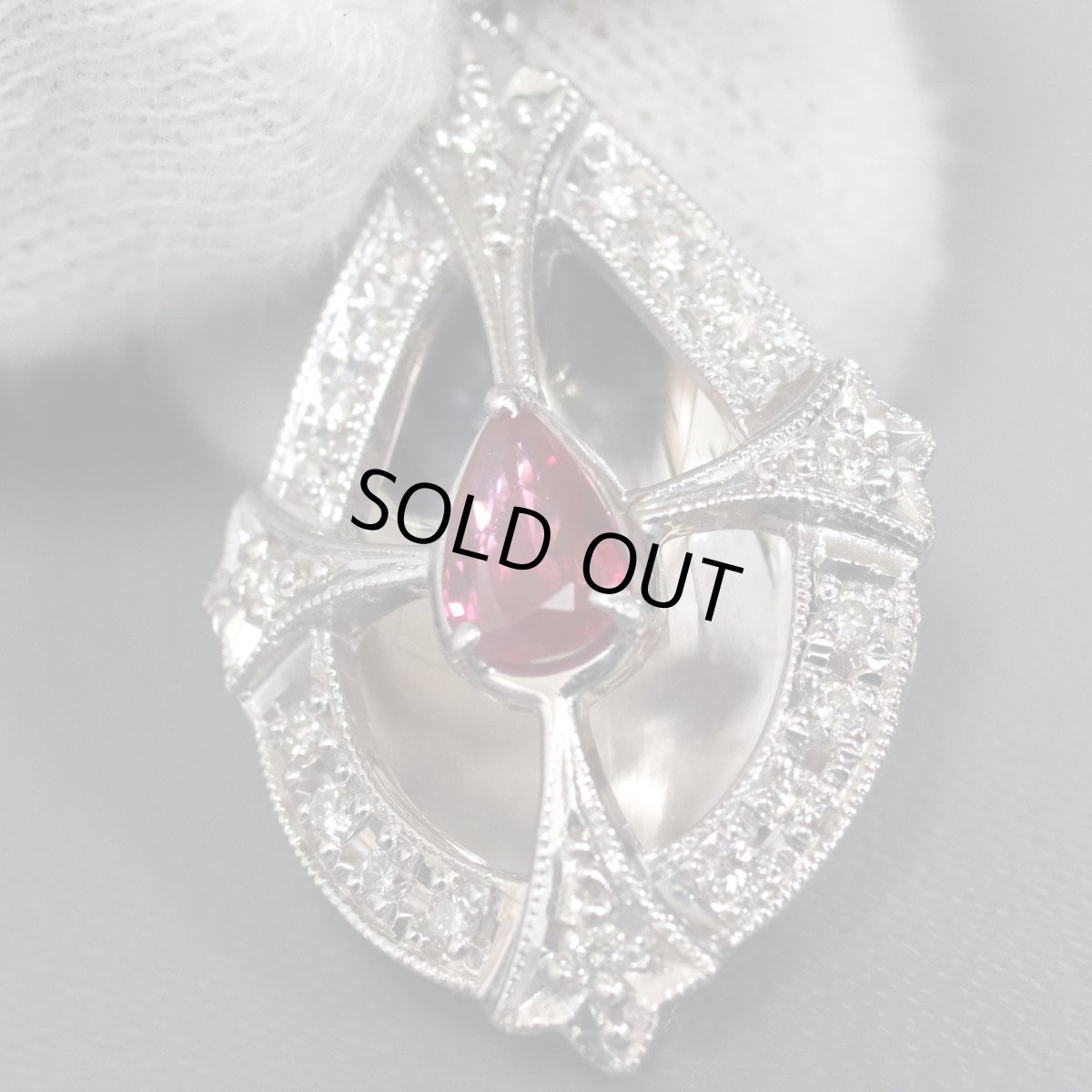 画像3: Pt900ルビーペンダントトップ R0.55 D0.23 8.4g (3)