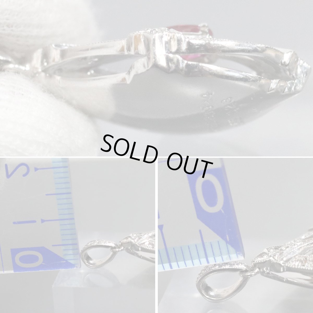 画像7: Pt900ルビーペンダントトップ R0.55 D0.23 8.4g (7)