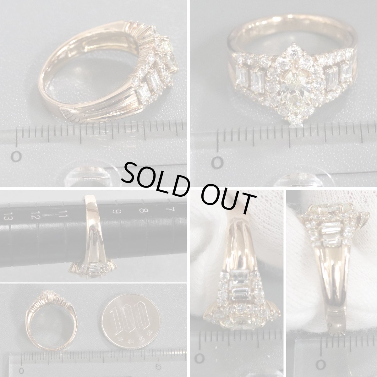 画像9: K18PGダイヤモンドリング D0.525 D1.11 5.8g #10 (9)