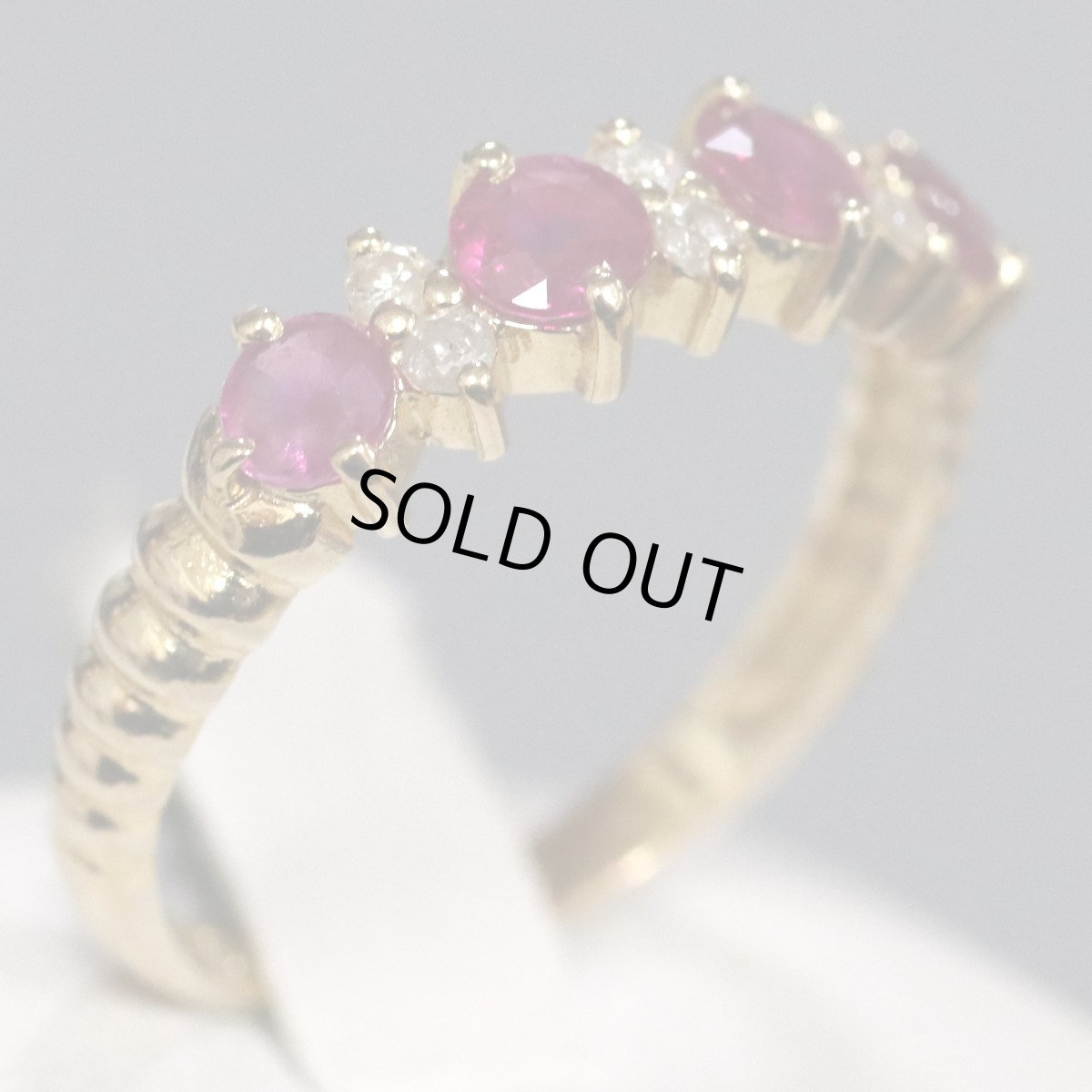 画像2: K18ルビーダイヤモンドリング 1.9g #11.5 (2)