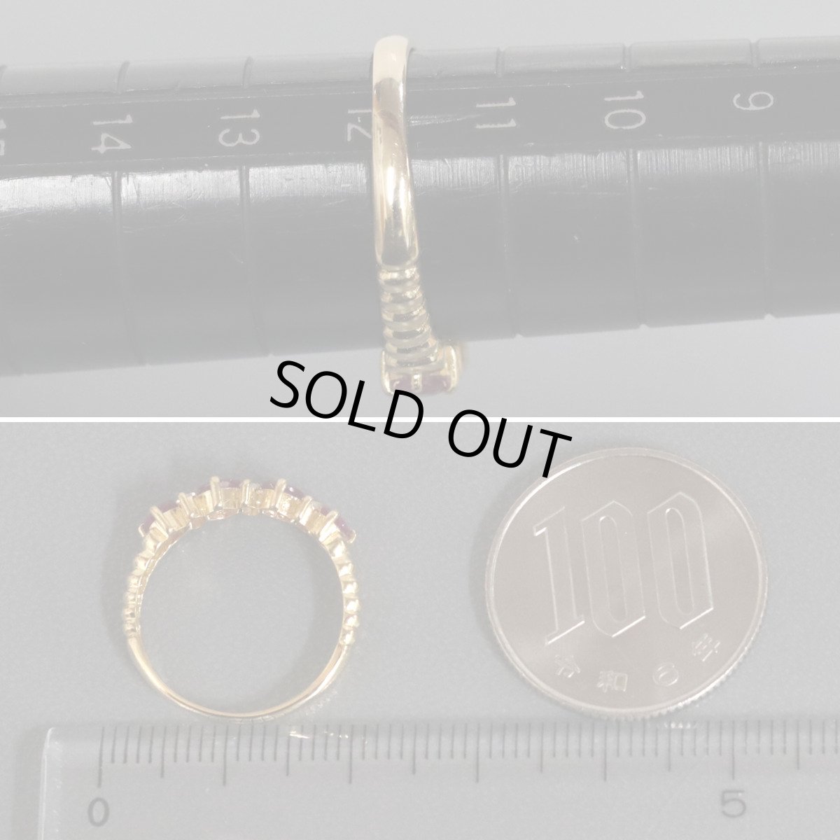 画像8: K18ルビーダイヤモンドリング 1.9g #11.5 (8)