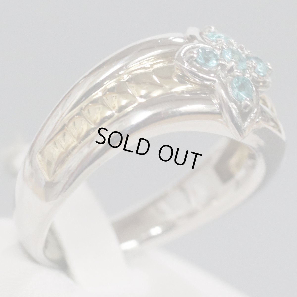 画像3: Pt900/K18トルマリンリング T0.18 14.1g #15.5 (3)