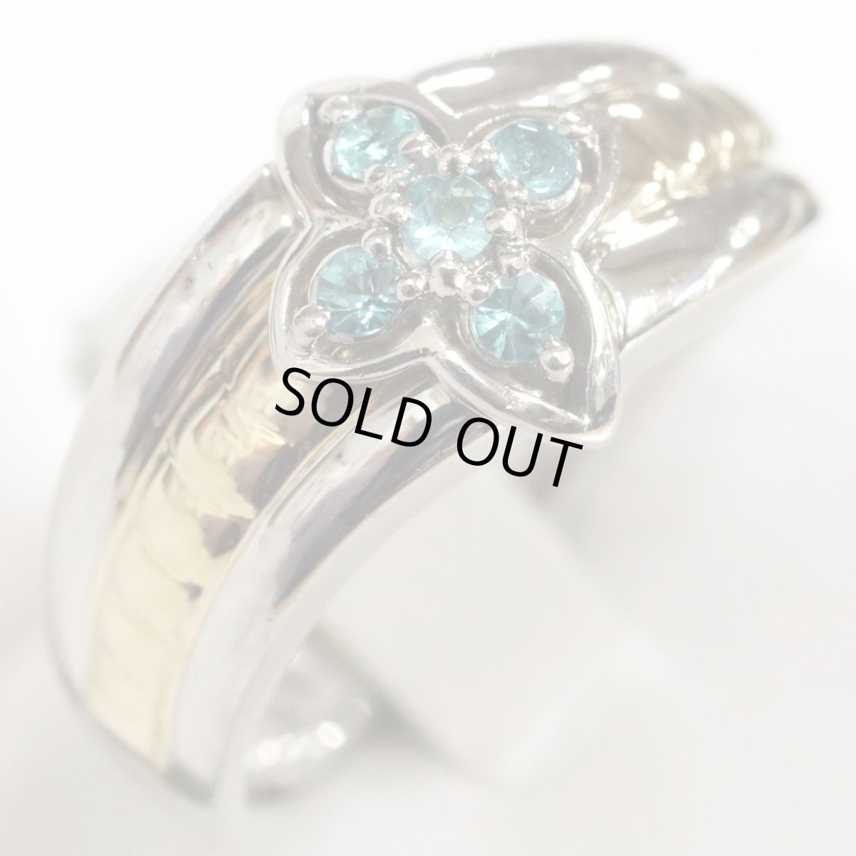 画像4: Pt900/K18トルマリンリング T0.18 14.1g #15.5 (4)