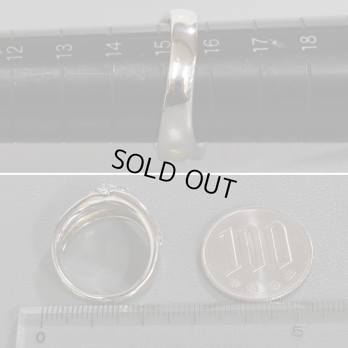 画像8: Pt900/K18トルマリンリング T0.18 14.1g #15.5 (8)