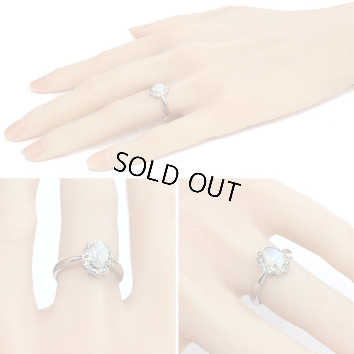 画像10: Pt900ホワイトオパールダイヤモンドリング 4.5g #11.5 (10)