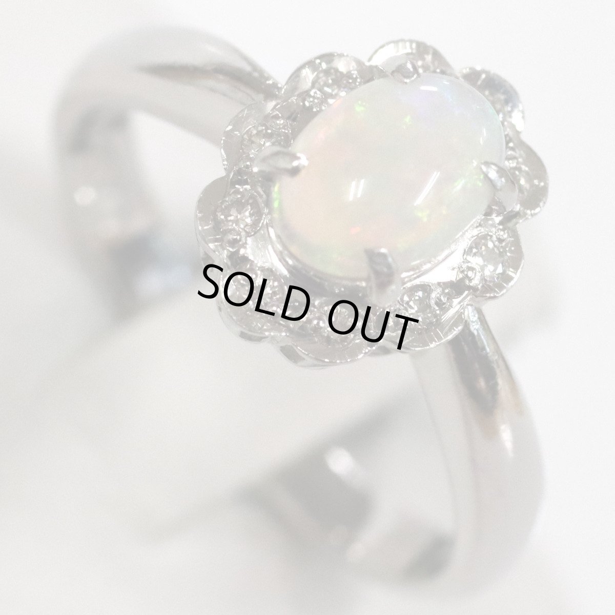 画像3: Pt900ホワイトオパールダイヤモンドリング 4.5g #11.5 (3)