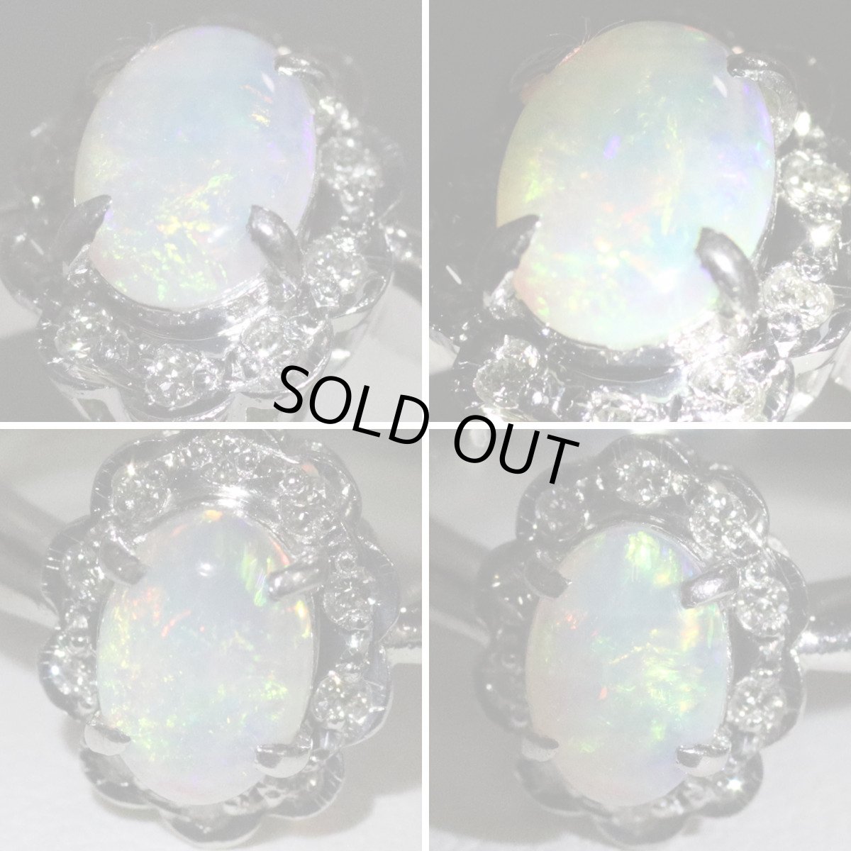 画像5: Pt900ホワイトオパールダイヤモンドリング 4.5g #11.5 (5)