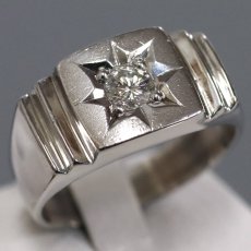 画像1: Pt900ダイヤモンドリング D0.30 18.5g #21 印台 (1)