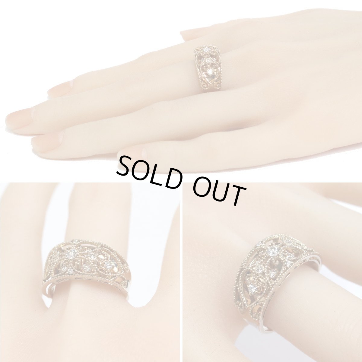 画像10: K18PGダイヤモンドリング D0.50 7.8g #18 (10)