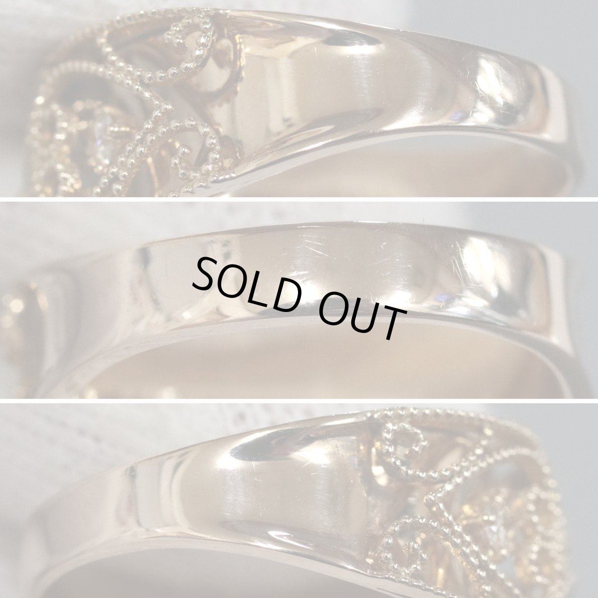 画像6: K18PGダイヤモンドリング D0.50 7.8g #18 (6)