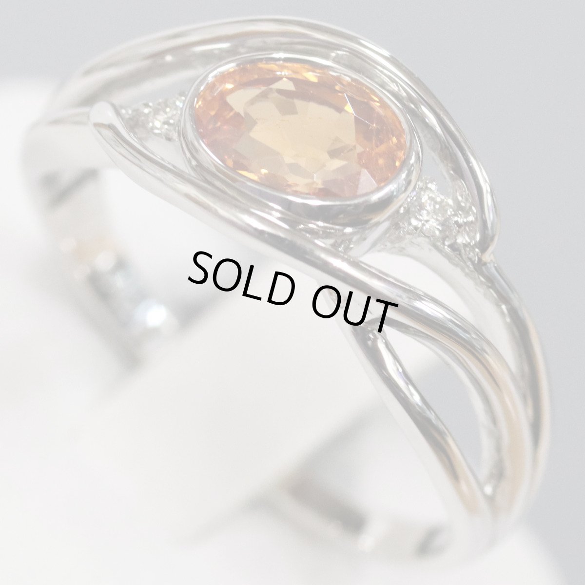 画像2: Pt900スペサタイトガーネットダイヤモンドリング G1.343 D0.03 6.3g #17 鑑別書 (2)