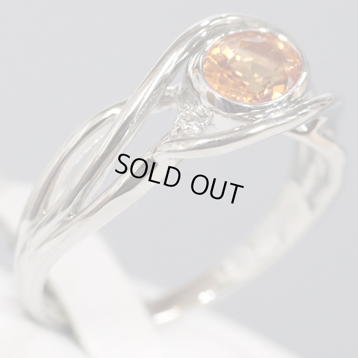 画像3: Pt900スペサタイトガーネットダイヤモンドリング G1.343 D0.03 6.3g #17 鑑別書 (3)