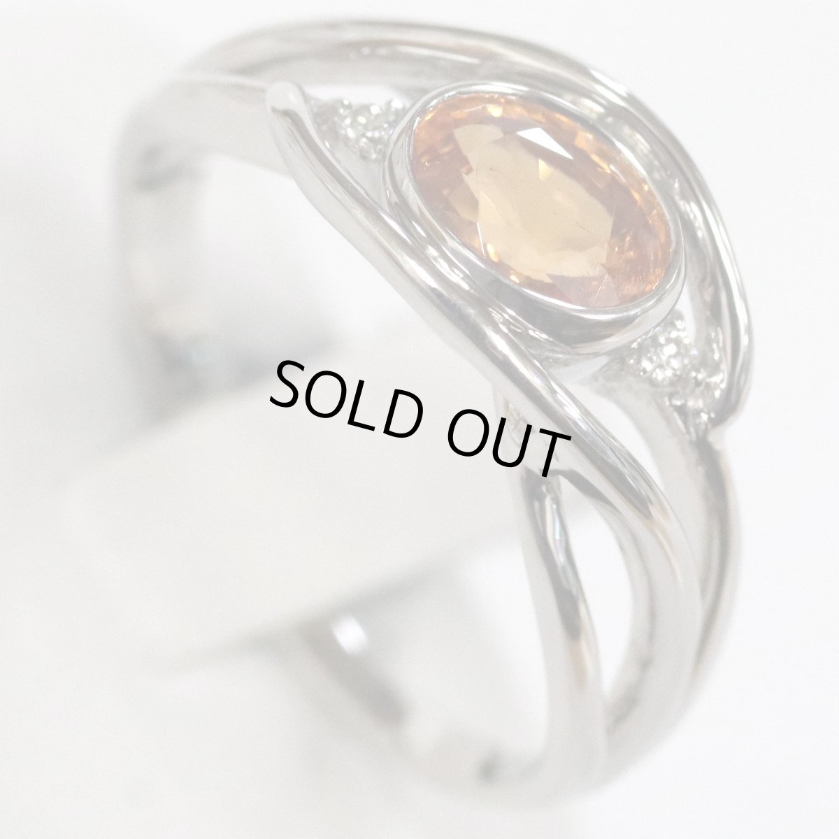 画像4: Pt900スペサタイトガーネットダイヤモンドリング G1.343 D0.03 6.3g #17 鑑別書 (4)