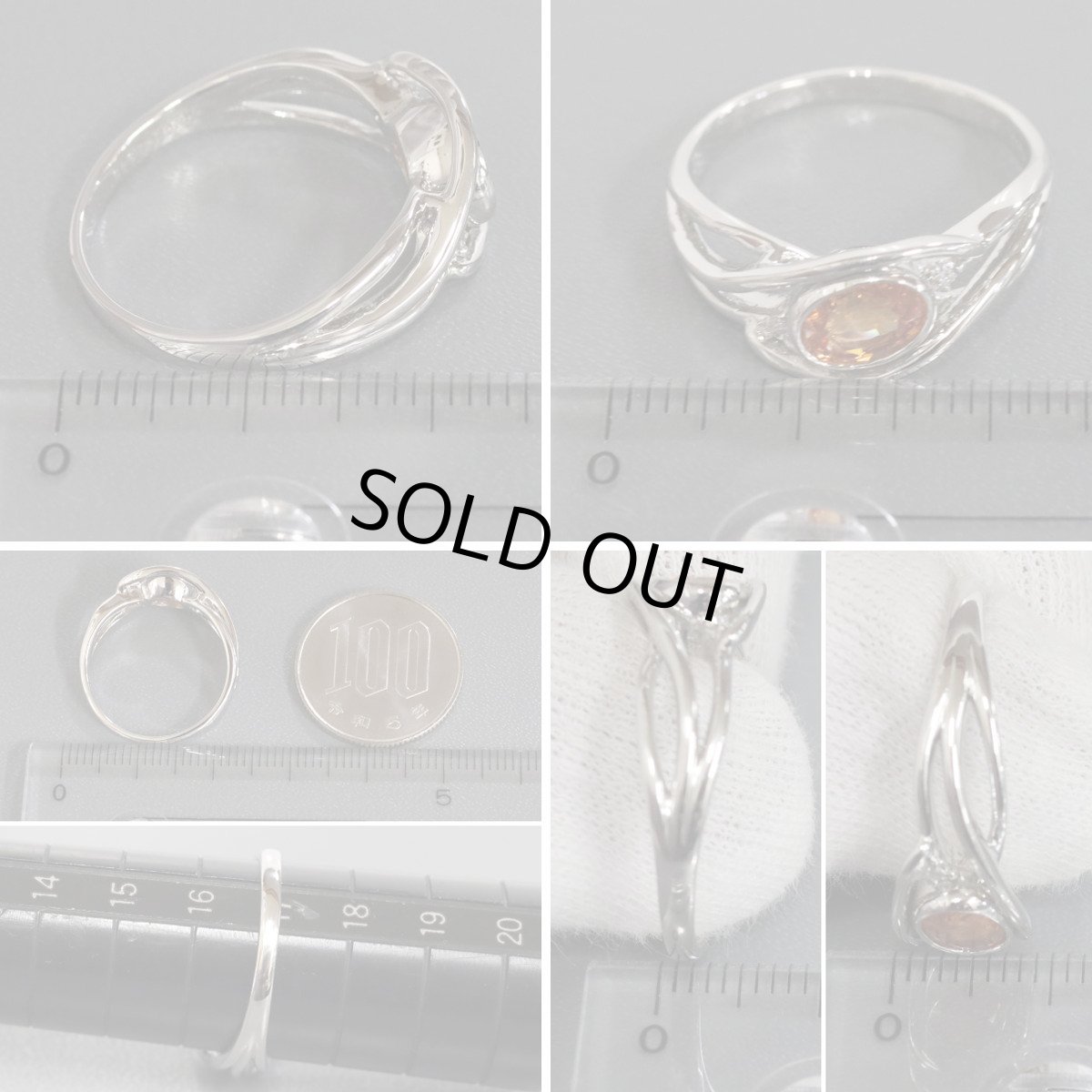 画像8: Pt900スペサタイトガーネットダイヤモンドリング G1.343 D0.03 6.3g #17 鑑別書 (8)