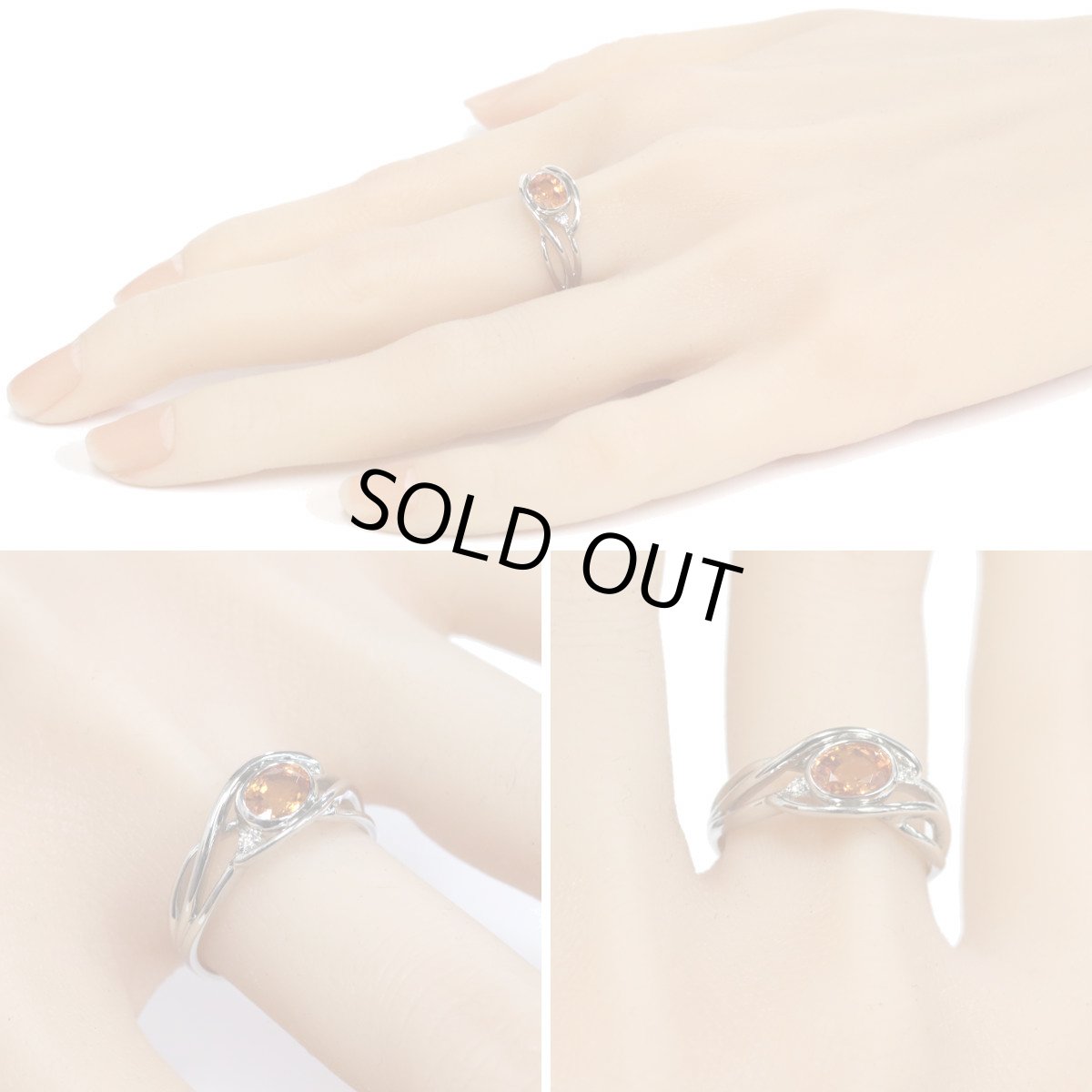 画像9: Pt900スペサタイトガーネットダイヤモンドリング G1.343 D0.03 6.3g #17 鑑別書 (9)