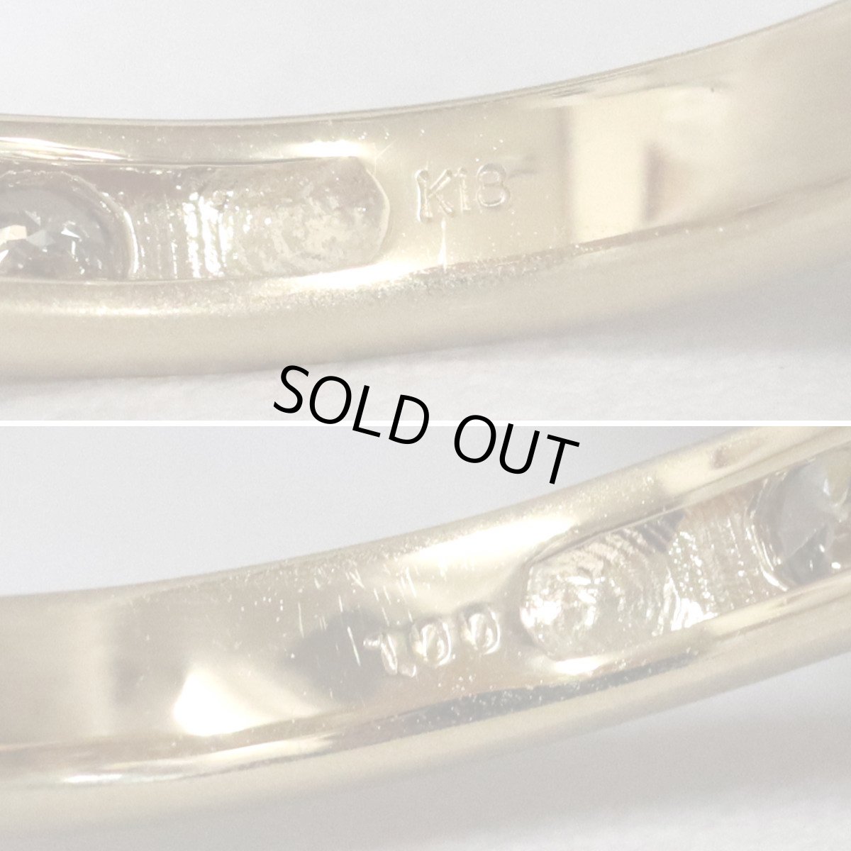 画像7: K18ダイヤモンドリング D1.00 2.3g #17 (7)