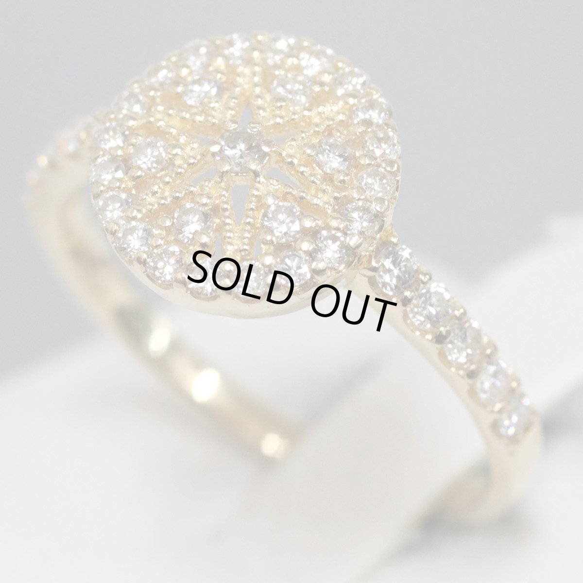 画像1: K18ダイヤモンドリング D0.45 2.7g #10 (1)