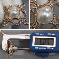 画像4: ミキモト K18PGパールダイヤモンドペンダント 6.6g (4)