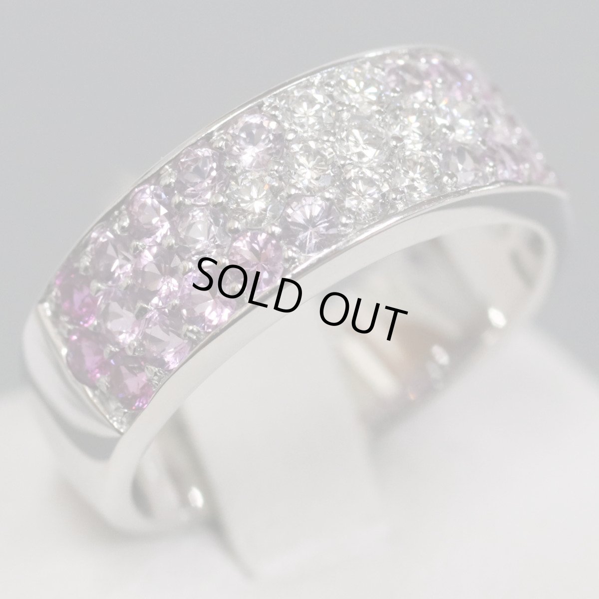 画像1: スタージュエリー K18WGピンクサファイアダイヤモンドリング S1.11 D0.28 6.3g #11 (1)