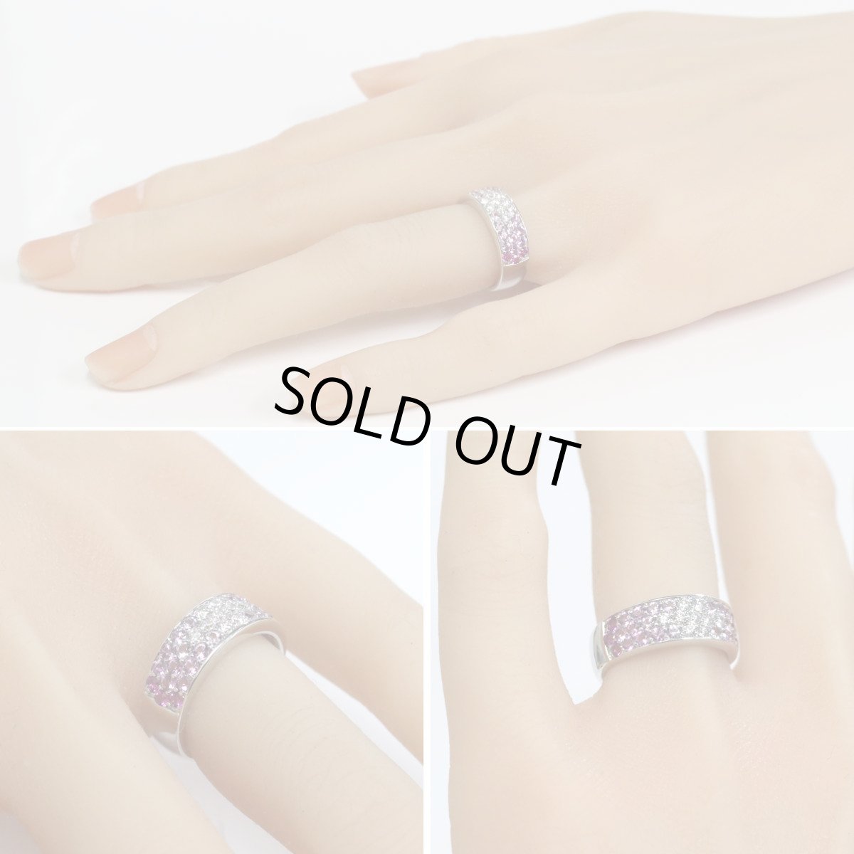 画像10: スタージュエリー K18WGピンクサファイアダイヤモンドリング S1.11 D0.28 6.3g #11 (10)