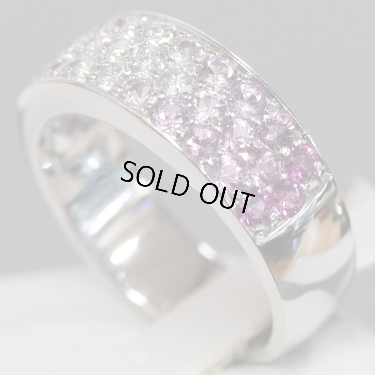 画像2: スタージュエリー K18WGピンクサファイアダイヤモンドリング S1.11 D0.28 6.3g #11 (2)