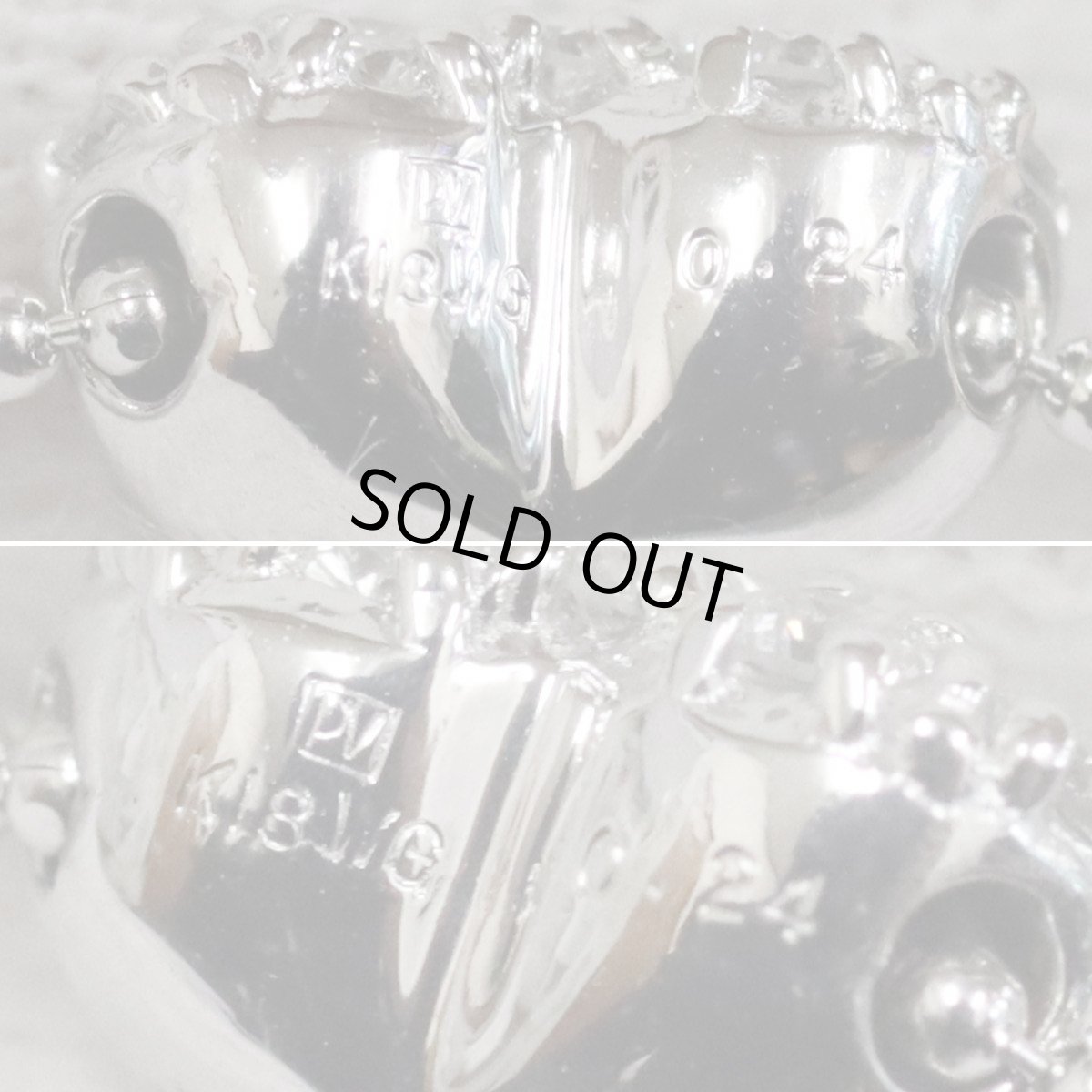 画像5: ポンテヴェキオ K18WGダイヤモンドネックレス ハートモチーフ D0.24 3.5g (5)