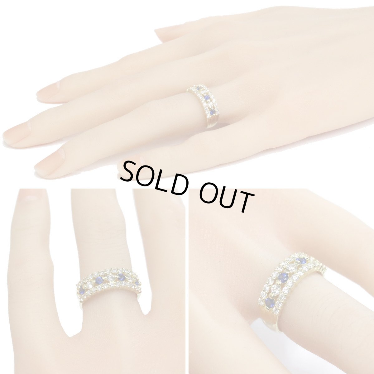 画像10: K18YGサファイアダイヤモンドリング S0.31 D0.75 4.8g #11 (10)