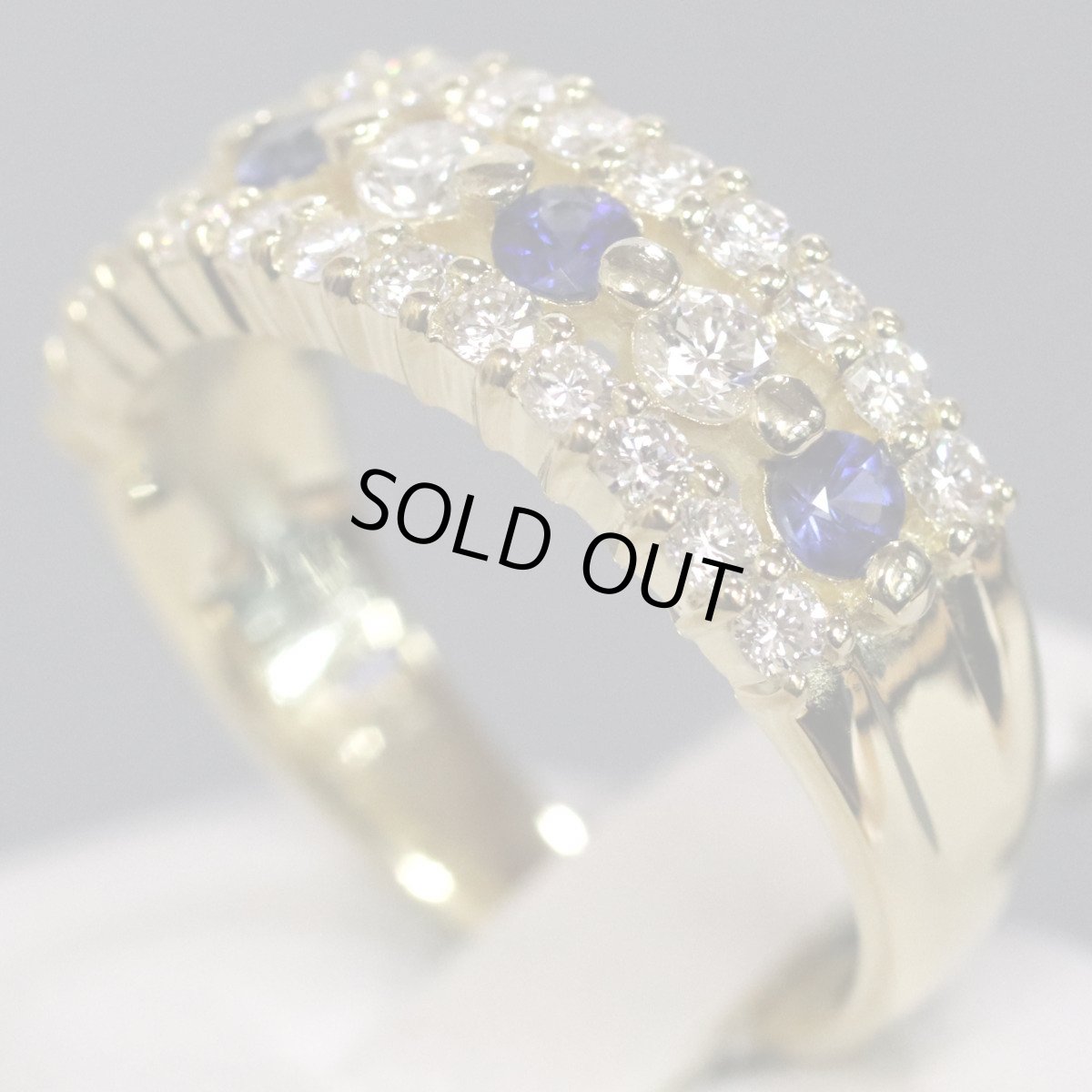 画像3: K18YGサファイアダイヤモンドリング S0.31 D0.75 4.8g #11 (3)