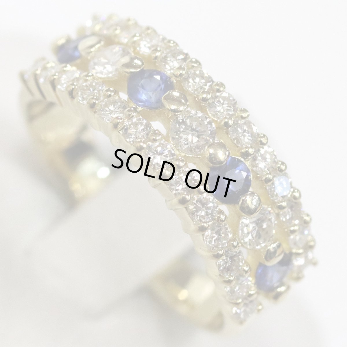 画像4: K18YGサファイアダイヤモンドリング S0.31 D0.75 4.8g #11 (4)