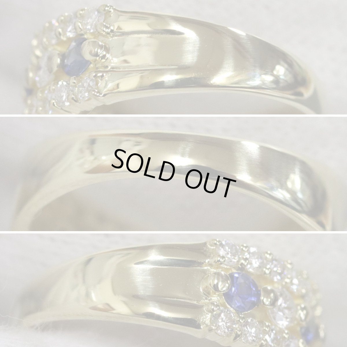 画像6: K18YGサファイアダイヤモンドリング S0.31 D0.75 4.8g #11 (6)