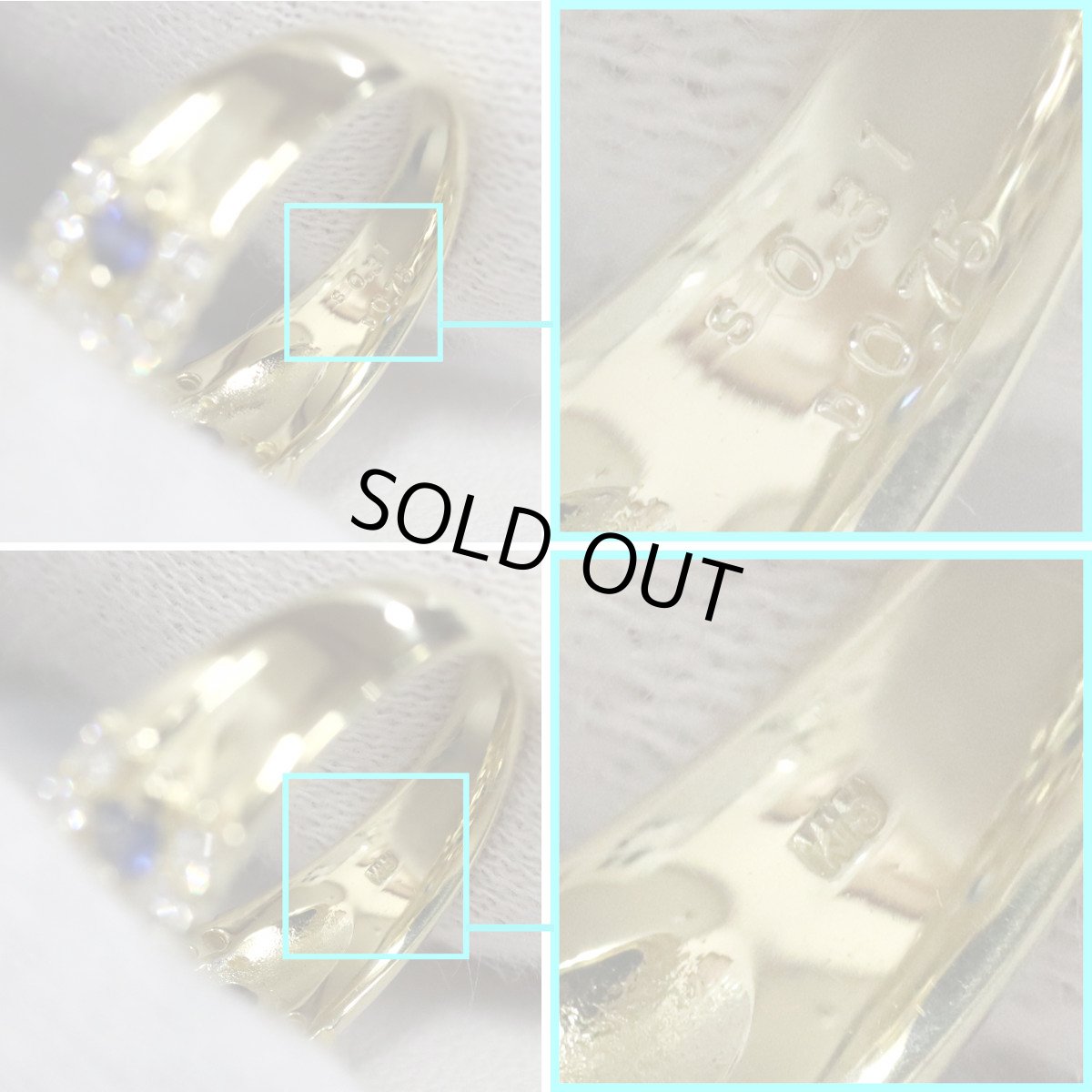 画像7: K18YGサファイアダイヤモンドリング S0.31 D0.75 4.8g #11 (7)