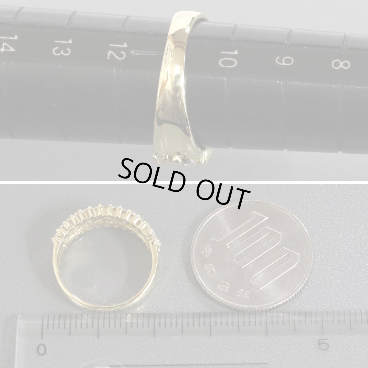 画像8: K18YGサファイアダイヤモンドリング S0.31 D0.75 4.8g #11 (8)